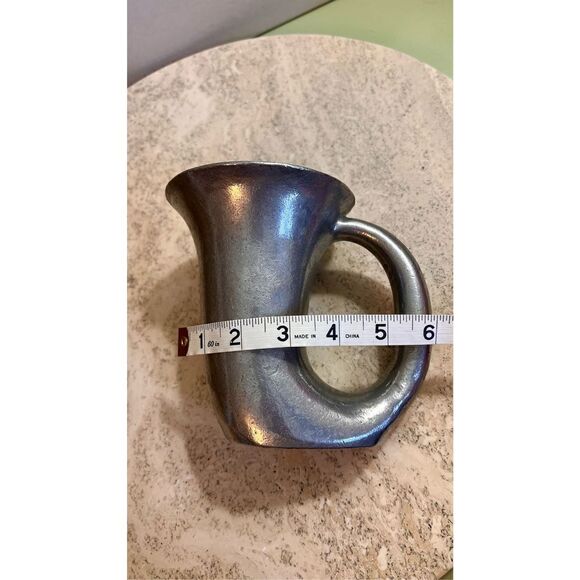 Vintage Lyman Curled Handle Horn Shape Metal Mug Viking Drinking Cup Pewter - Picture 8 of 11